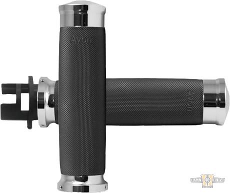 Custom Contour Grips Black Chrome 7/8" Throttle By Wire For Harley-Davidson