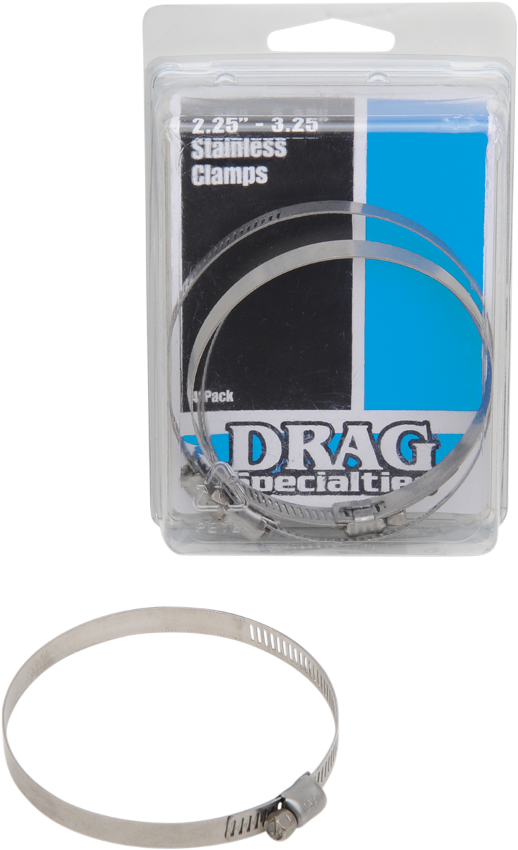 DRAG SPECIALTIES STAINLESS STEEL WORM CLAMPS FOR HARLEY-DAVIDSON  Stainless Steel Worm Clamps