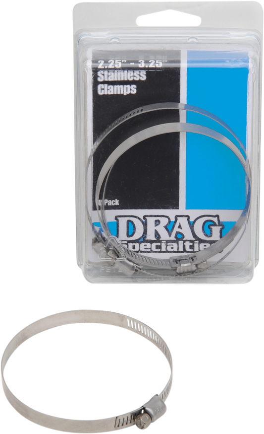 DRAG SPECIALTIES STAINLESS STEEL WORM CLAMPS FOR HARLEY-DAVIDSON  Stainless Steel Worm Clamps