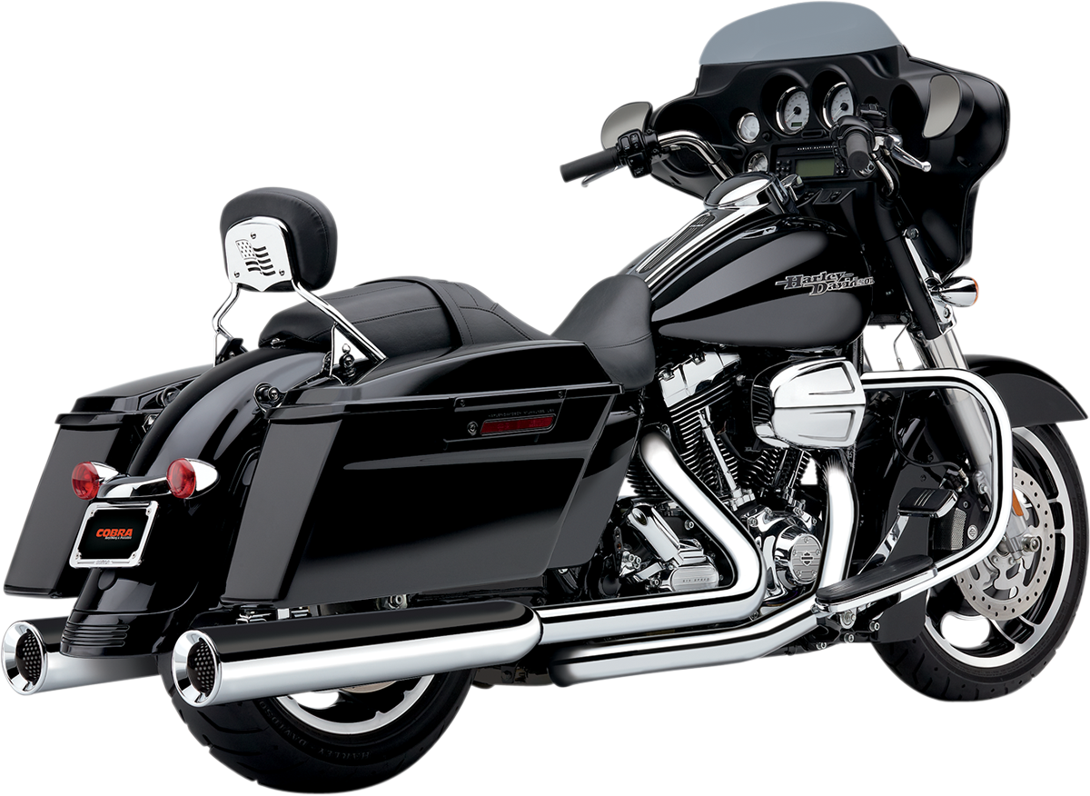 COBRA POWR-FLO 41/2" SLIP-ON MUFFLERS FOR HARLEY-DAVIDSON 1995 - 2013 Chrome Powr-Flo 4 1/2" Slip-On Mufflers