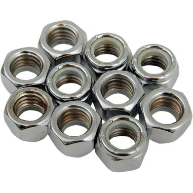 CHROME NYLON INSERT NUT ASSORTMENT FOR HARLEY-DAVIDSON