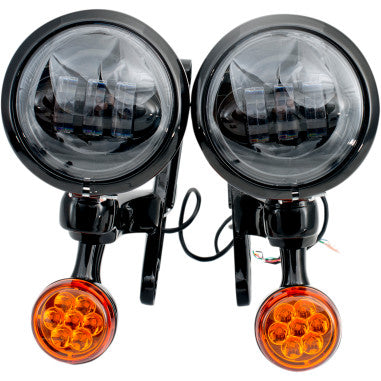 4.5" LED AUXILIARY LIGHTS WITH TURN SIGNALS FOR HARLEY-DAVIDSON