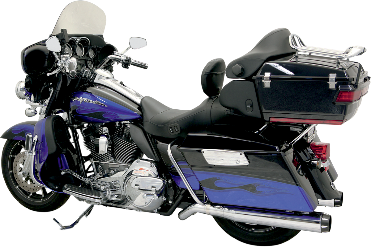 BASSANI XHAUST B4 2-INTO-1 EXHAUST SYSTEMS FOR HARLEY-DAVIDSON 2009 - 2013 Chrome/Black Road Rage II B1 Power System Pseudo Left-Side Muffler