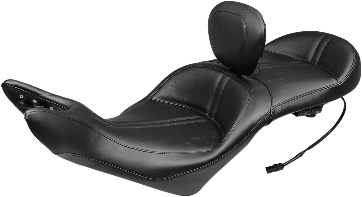 MUSTANG HEATED ONE-PIECE TOURING SEAT WITH DRIVER BACKREST SEAT TOUR DBR HEAT VISION