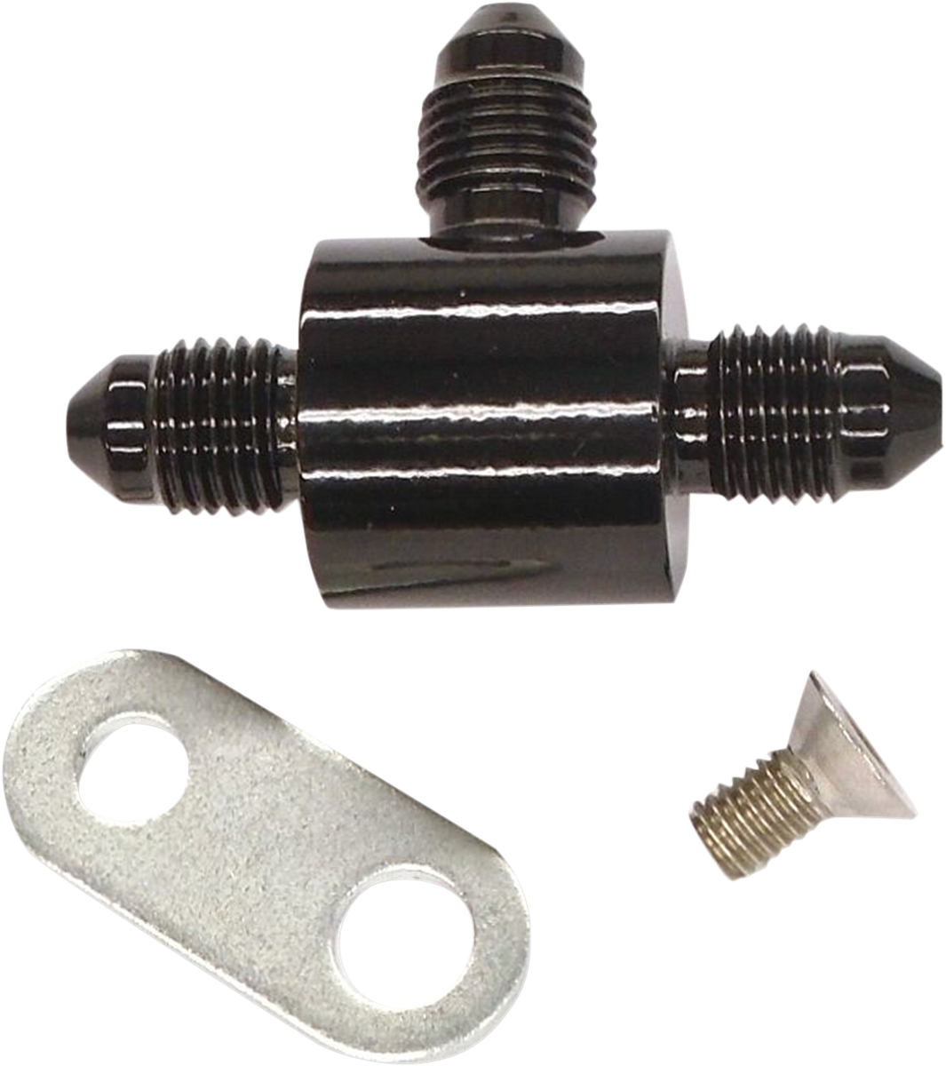 MAGNUM BRAIDED DOT UNIVERSAL BRAKE LINES AND FITTINGS T-BLOCK W/BRKT AN3 BLACK