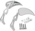 DRAG SPECIALTIES FLAME TEARDROP MIRRORS WITH SCULPTURED STEMS MIRRORS FLAME / FLAME