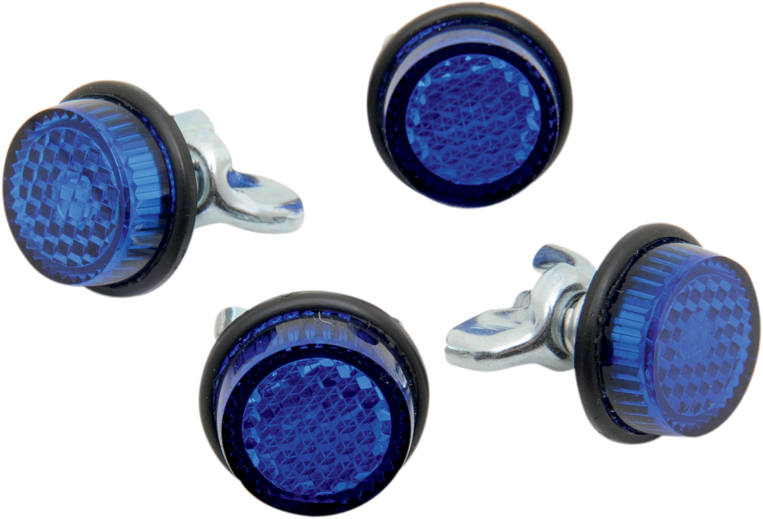 CHRIS PRODUCTS LICENSE PLATE REFLECTORS MINI REFLECTORS 4-BLUE