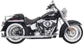 BASSANI XHAUST TRUE DUALS WITH FISHTAIL MUFFLERS FOR HARLEY-DAVIDSON 2011 - 2013 Chrome True Duals With Fishtail Mufflers