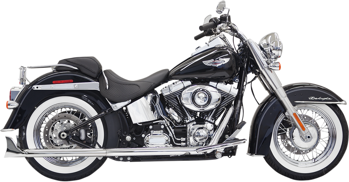 BASSANI XHAUST TRUE DUALS WITH FISHTAIL MUFFLERS FOR HARLEY-DAVIDSON 2011 - 2013 Chrome True Duals With Fishtail Mufflers