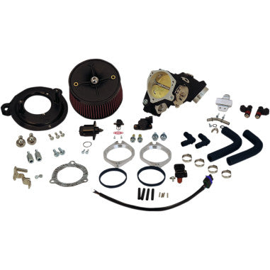 S&S CYCLE 70MM INDUCTION KITS FOR HARLEY-DAVIDSON 2002 - 2005Include a 70mm S&S Throttle Hog throttle body and all components needed for installation on the 143" engine

S&S Stealth air cleaner included, use stock 99-07 cover or any of the S&S Stealth covers (available separately)

Made in the U.S.A.

70MM INDUCTION KITS