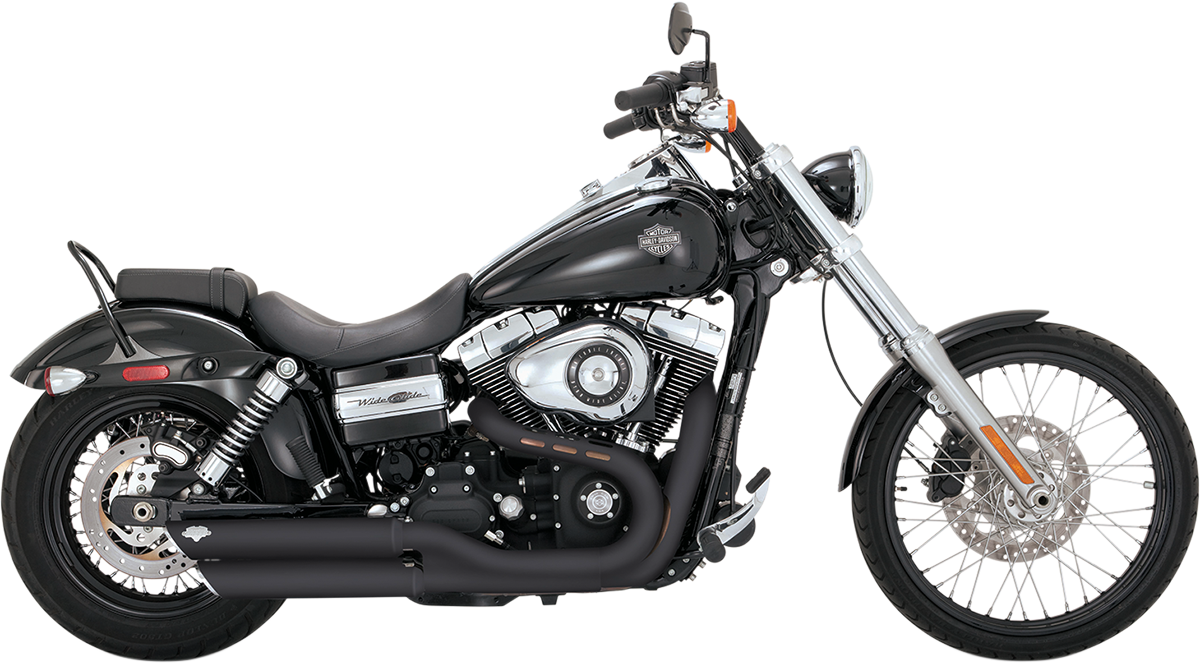 VANCE & HINES 3" ROUND TWIN SLASH SLIP-ON MUFFLERS FOR HARLEY-DAVIDSON 2008 - 2017 Black 3" Round Twin Slash Slip-On Mufflers