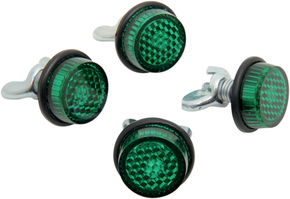 CHRIS PRODUCTS LICENSE PLATE REFLECTORS MINI REFLECTORS 4-GREEN