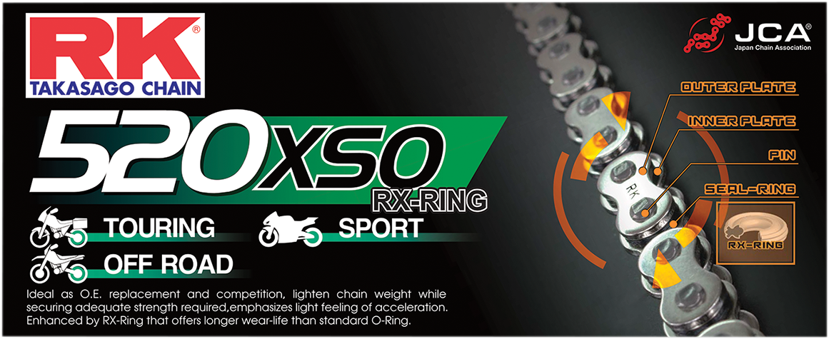 RK X-RING (XSO) RK 520XSO X 102 LINKS