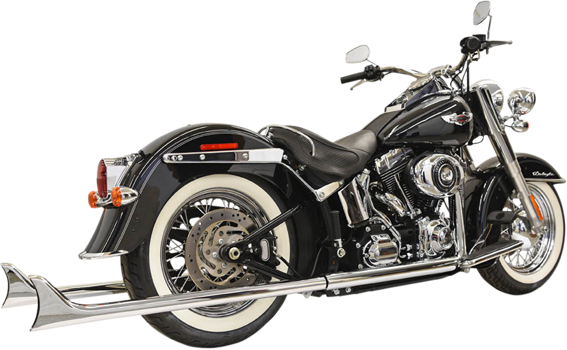 BASSANI XHAUST TRUE DUALS WITH FISHTAIL MUFFLERS FOR HARLEY-DAVIDSON 2005 True Duals With 39" Fishtail Mufflers