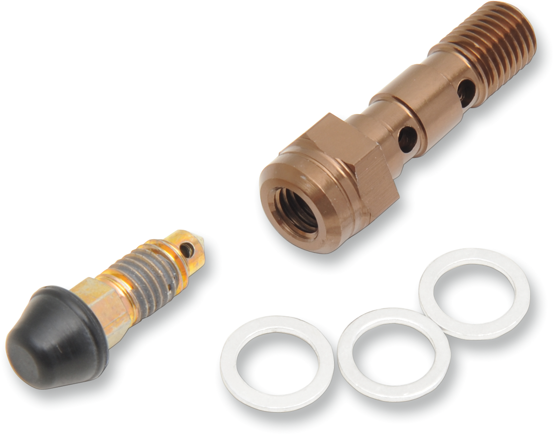 SHINDY ALUMINUM BANJO BOLTS DBL BANJO BOLT W/SBLDR