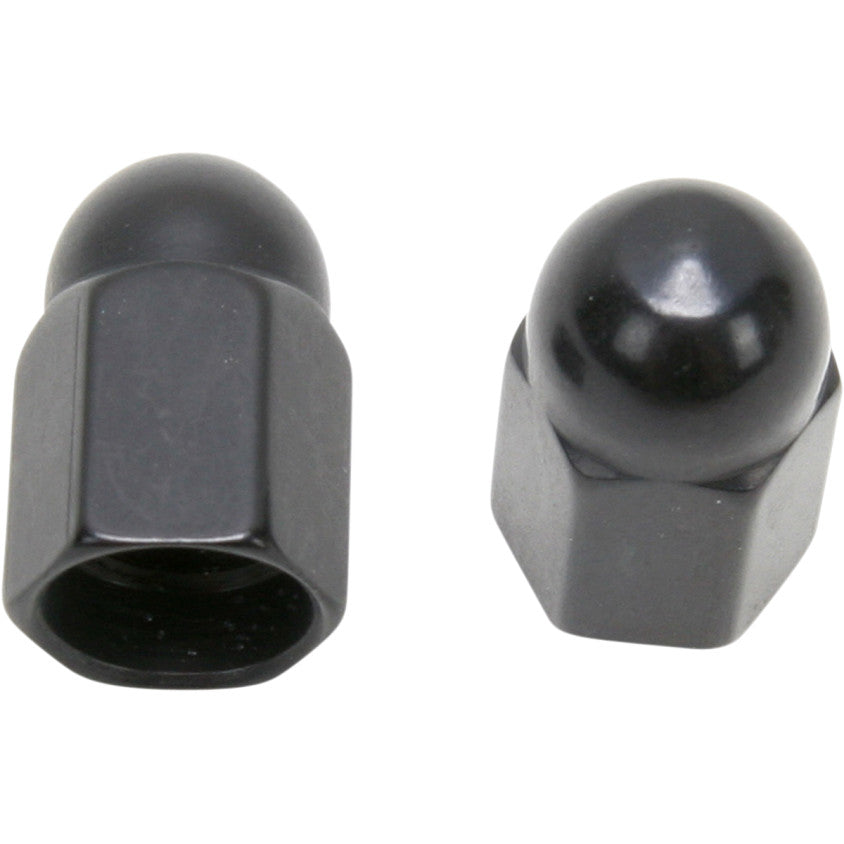 Pareja De Tapones De Valvula Anodizados Barnett Black Custom Valve Stem Caps