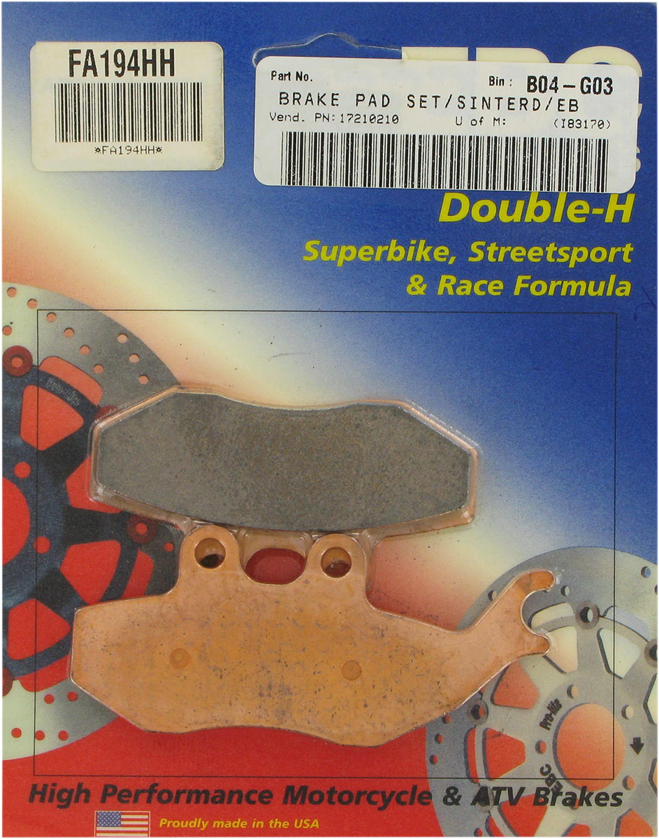 EBC BRAKE PADS AND SHOES BRAKE PAD SINT FA194HH