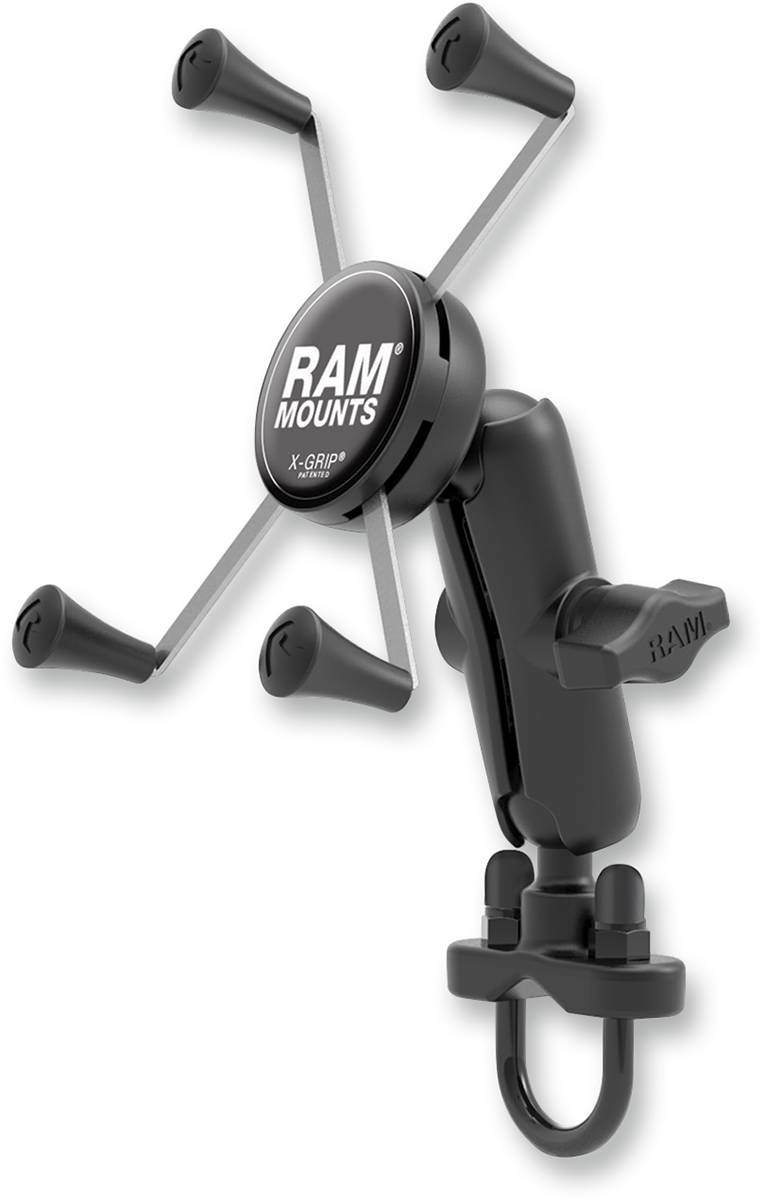 RAM MOUNT RAM HANDLEBAR RAIL MOUNT WITH U-BOLT BASE AND UNIVERSAL X-GRIP®​ FOR LARGE PHONE/PHABLET CRADLE KIT LG XGRIP & UBOLT