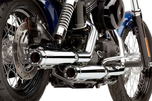 COBRA 3" SLIP-ON MUFFLERS WITH RACE-PRO TIPS FOR HARLEY-DAVIDSON 1995 - 1997 Chrome/Black 3" Slip-On Mufflers