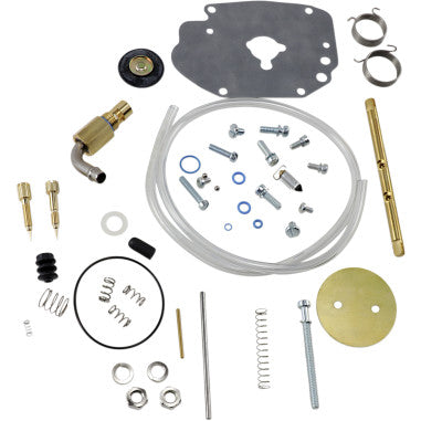 S&S CYCLE CARBURETOR REBUILD KITS AND REPLACEMENT COMPONENTS FOR HARLEY-DAVIDSON Rebuild kits are available in master kits, body-only kits and accelerator pump kits

Replacement gaskets, O-rings and components are made from the highest-quality materials available

Made in the U.S.A.

CARBURETOR REBUILD KITS AND REPLACEMENT COMPONENTS