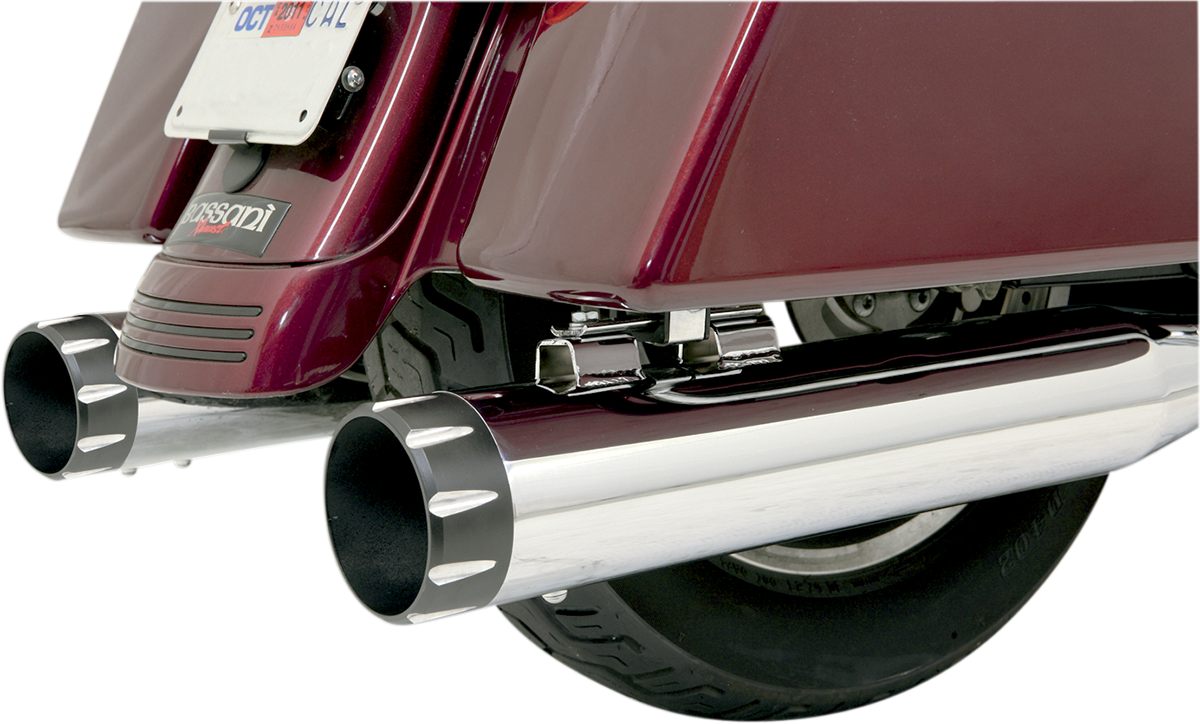 BASSANI XHAUST 4" SLIP-ON QUICK CHANGE SERIES MUFFLERS FOR HARLEY-DAVIDSON  Black/Natural Quick Change Series End Cap