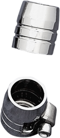 DRAG SPECIALTIES GROOVED CHROME HOSE ENDS WITH CLAMPS CHRM HOSE CLMAP GRVD 1/4"