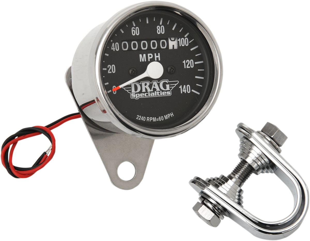DRAG SPECIALTIES MINI SPEEDOMETERS 2240:60 BLACK FACE SPEEDO