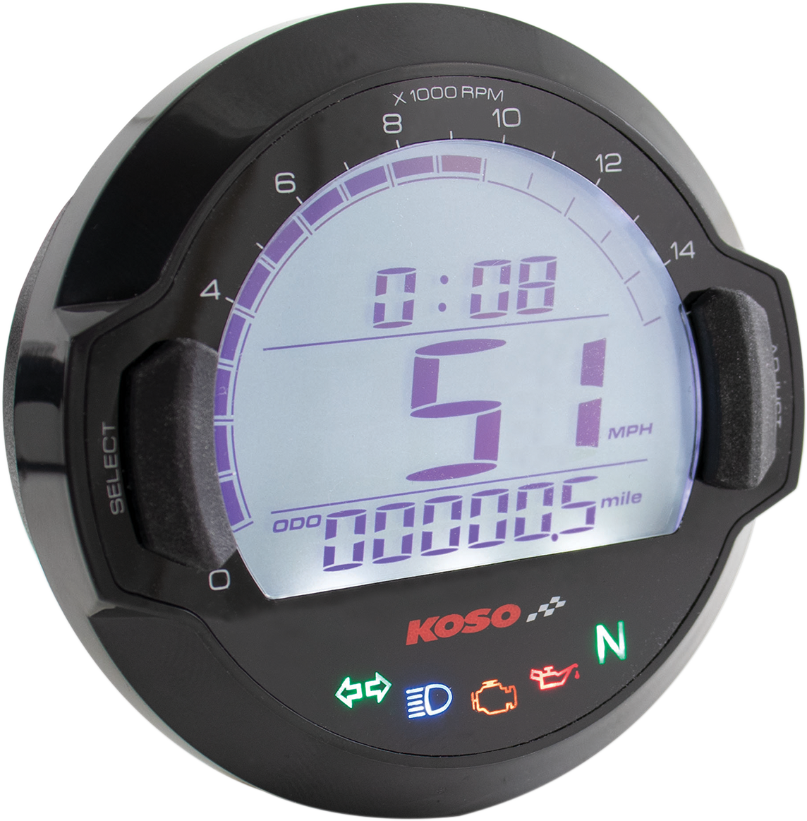 KOSO NORTH AMERICA DL-03SR GP-STYLE SPEEDOMETER SPEED MULTI METR ST BK