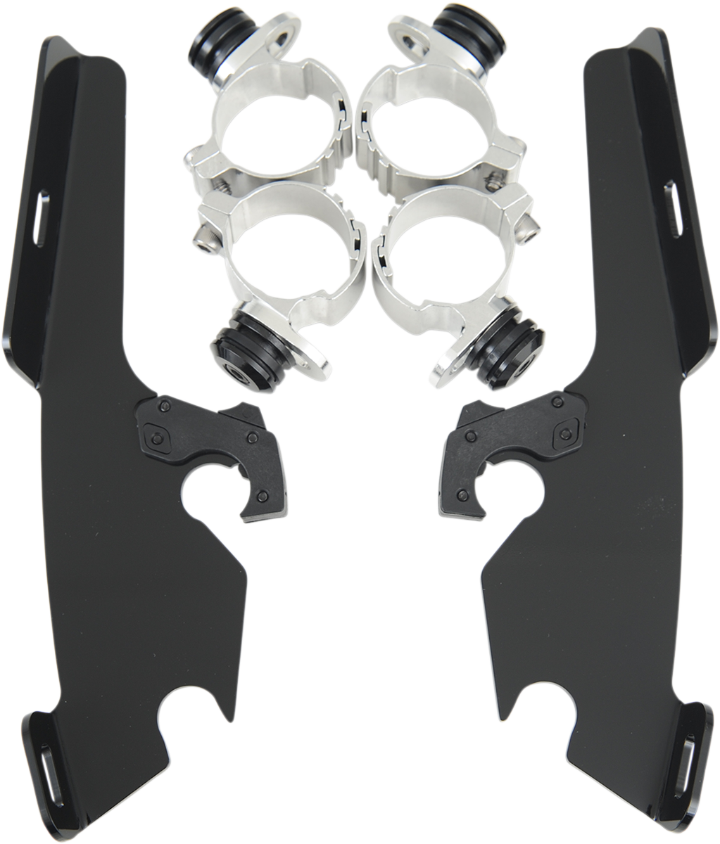 MEMPHIS SHADES METRIC NO-TOOL TRIGGER-LOCK MOUNT KITS FOR FATS/SLIM MNT KIT FS VTX13 EXP BLK