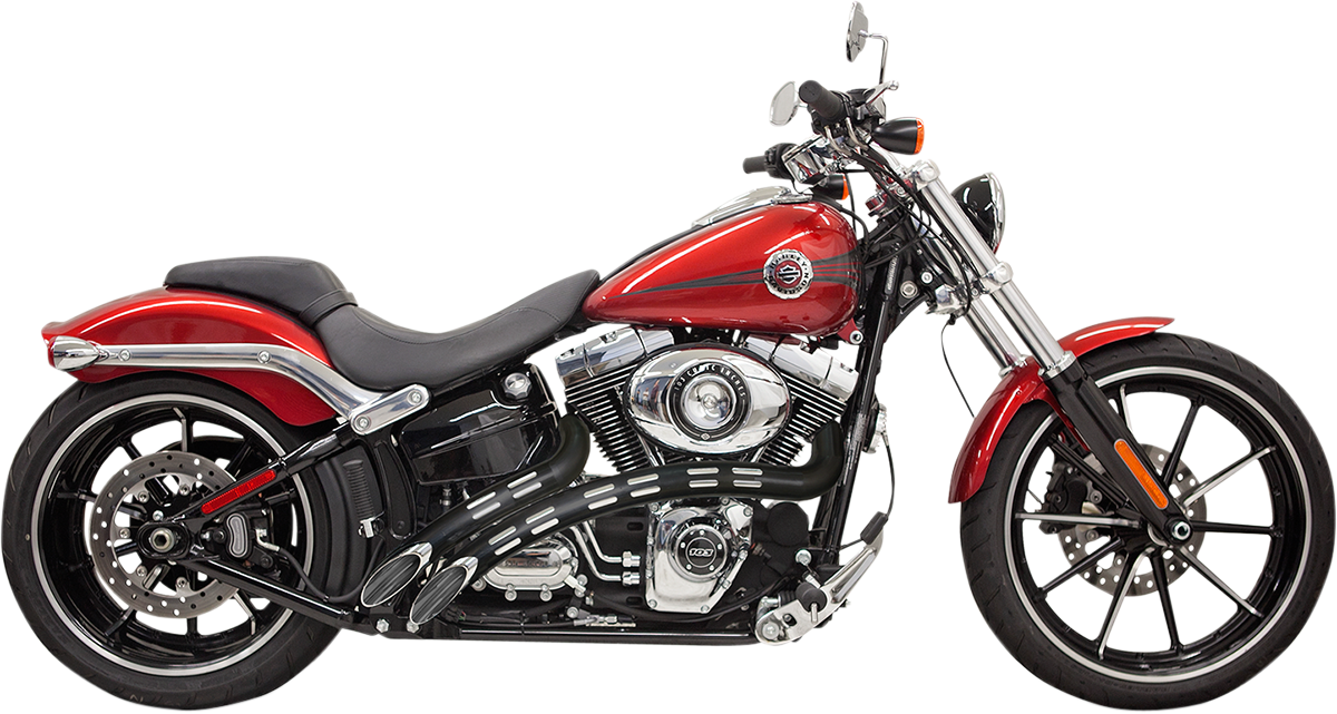 BASSANI XHAUST RADIAL SWEEPERS FOR HARLEY-DAVIDSON 2005 Chrome Radial Sweepers/Black Slotted Heat Shields