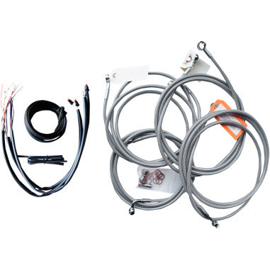 Complete Stainless Braided Handlebar Cable/Brake Line Kit For Harley-Davidson