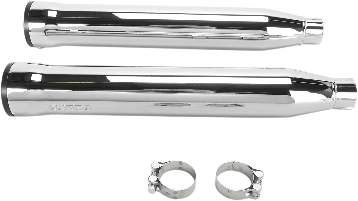 COBRA 3" SLIP-ON MUFFLERS WITH RACE-PRO TIPS FOR HARLEY-DAVIDSON 2016 - 2017 Chrome/Black 3" Race Pro Tip Slip-On Mufflers