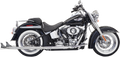 BASSANI XHAUST TRUE DUALS WITH FISHTAIL MUFFLERS FOR HARLEY-DAVIDSON 2011 - 2013 Chrome True Duals With Baffled Fishtail Mufflers