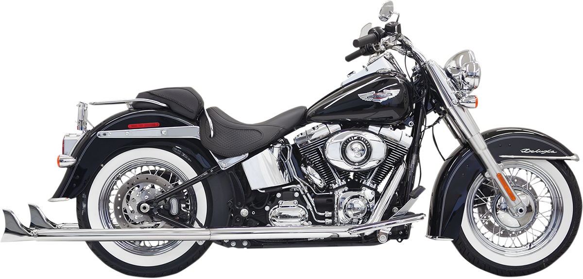 BASSANI XHAUST TRUE DUALS WITH FISHTAIL MUFFLERS FOR HARLEY-DAVIDSON 2011 - 2013 Chrome True Duals With Baffled Fishtail Mufflers