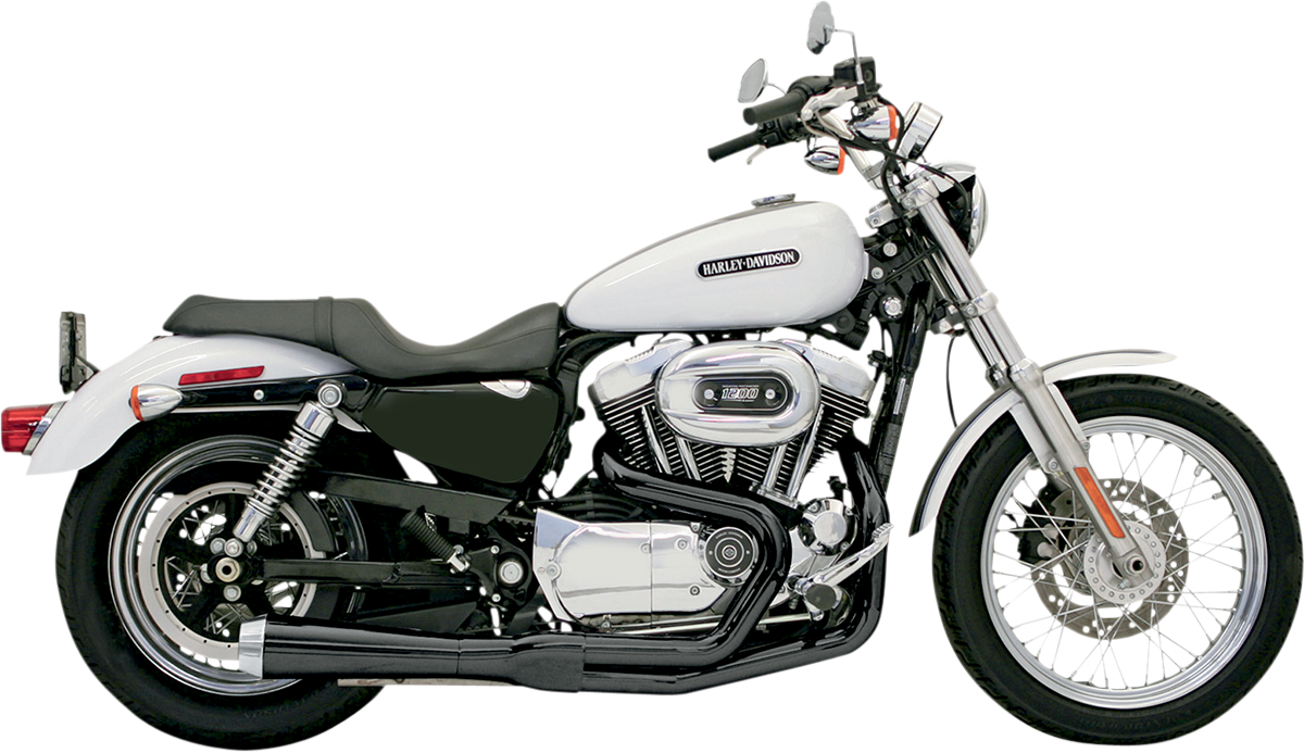 BASSANI XHAUST ROAD RAGE 2-INTO-1 SYSTEMS FOR HARLEY-DAVIDSON 1996 - 2003 Black Short Upswept Road Rage 2-Into-1 Exhaust System