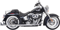 BASSANI XHAUST TRUE DUALS WITH FISHTAIL MUFFLERS FOR HARLEY-DAVIDSON 2011 - 2013 Chrome True Duals With Fishtail Mufflers