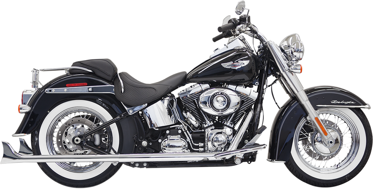 BASSANI XHAUST TRUE DUALS WITH FISHTAIL MUFFLERS FOR HARLEY-DAVIDSON 2011 - 2013 Chrome True Duals With Fishtail Mufflers