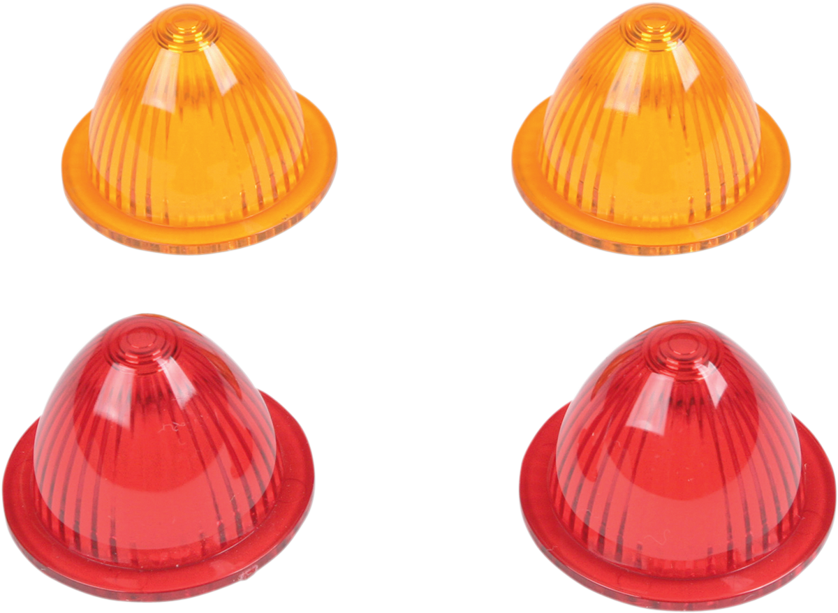 DRAG SPECIALTIES MINI RETRO-STYLE MARKER LIGHTS LENS KIT AMB/RED MINI-RET
