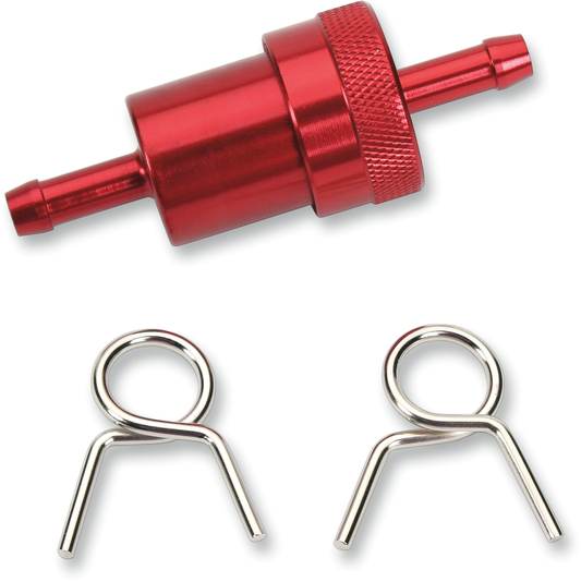 EMGO ANODIZED ALUMINUM FUEL FILTERS GAS FILTER RED 1/4