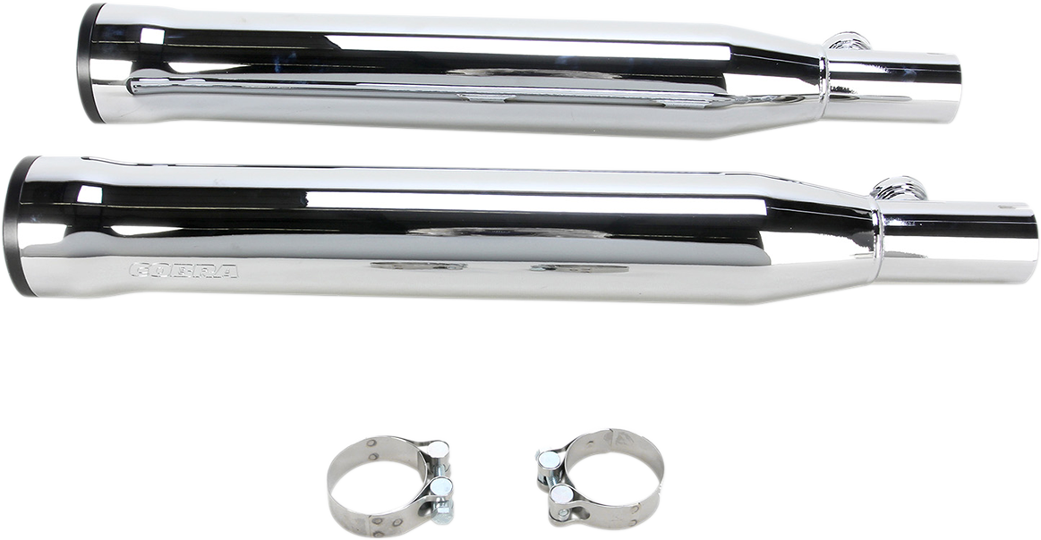 COBRA 3" SLIP-ON MUFFLERS WITH RACE-PRO TIPS FOR HARLEY-DAVIDSON 2001 - 2006 Chrome/Black 3" Race Pro Tip Slip-On Mufflers