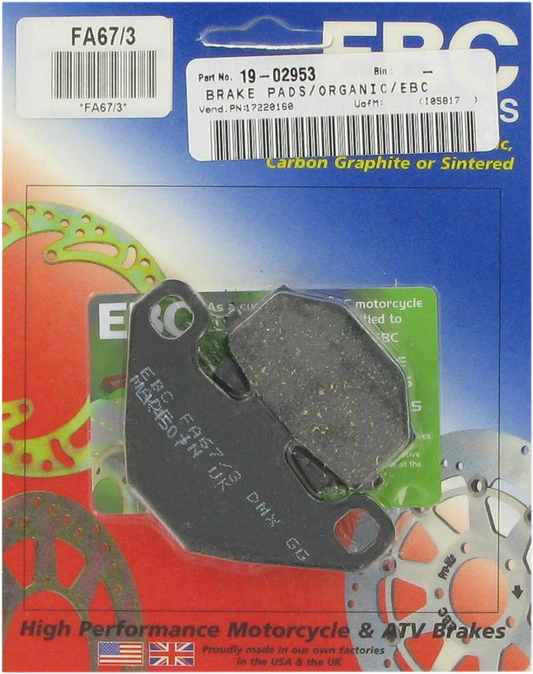 EBC BRAKE PADS AND SHOES BRAKE PAD EBC FA67/3