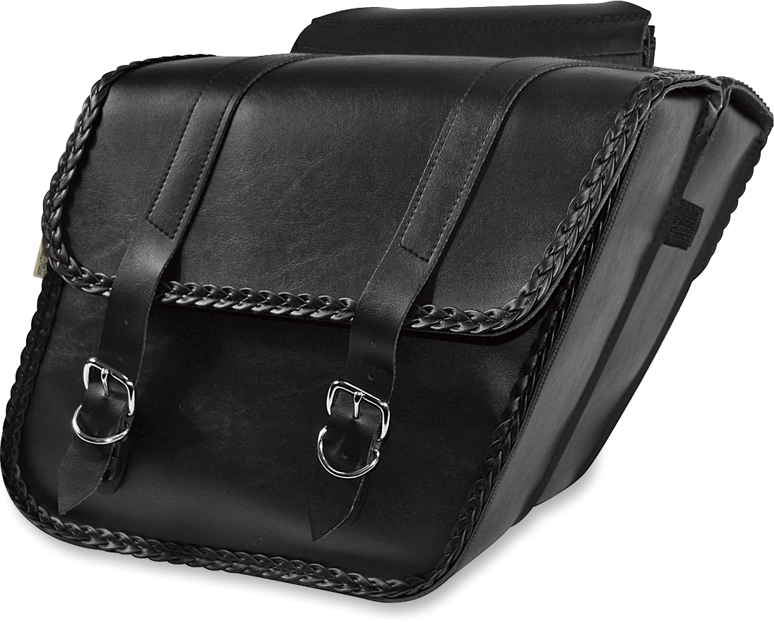 WILLIE & MAX LUGGAGE BRAIDED SLANT SADDLEBAGS SADDLEBAG, SLANT BRAID