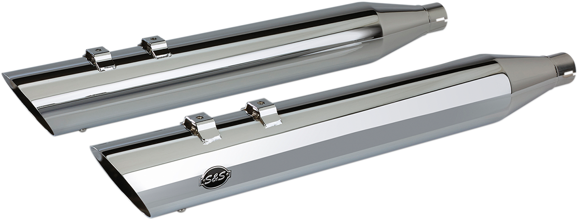 S&S CYCLE 4" SLASH-CUT SLIP-ON MUFFLERS FOR HARLEY-DAVIDSON 2017 - 2019 Chrome 4" Touring Slip-On Mufflers