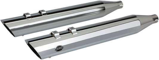 S&S CYCLE 4" SLASH-CUT SLIP-ON MUFFLERS FOR HARLEY-DAVIDSON 2017 - 2019 Chrome 4" Touring Slip-On Mufflers