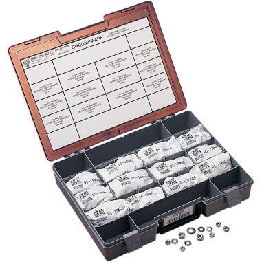 CHROME WASHER AND HEX NUT ASSORTMENT FOR HARLEY-DAVIDSON