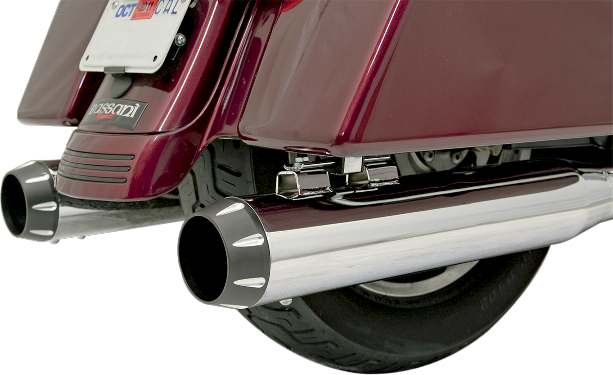 BASSANI XHAUST 4" SLIP-ON QUICK CHANGE SERIES MUFFLERS FOR HARLEY-DAVIDSON  Black/Natural Quick Change Series End Cap
