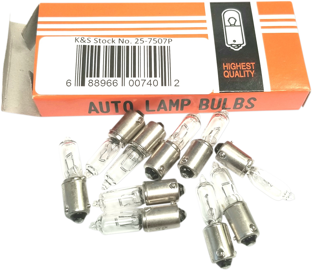 K&S TECHNOLOGIES UNIVERSAL MINI-STALK MARKER LIGHTS BULB HALOGEN REPL - 10PK