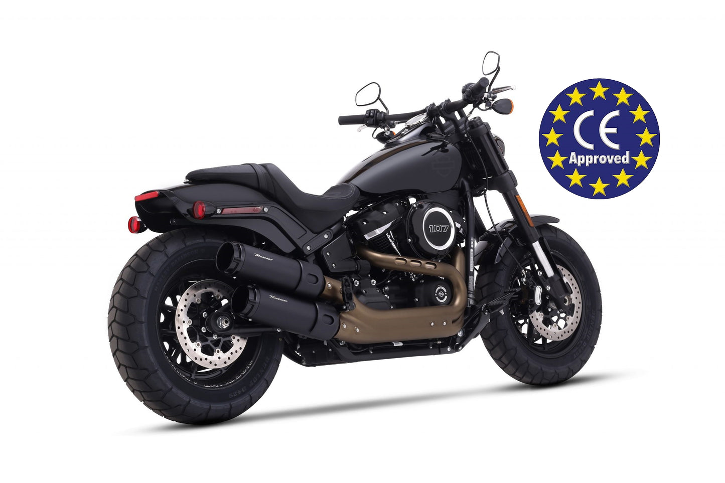 Rinehart 4.5 Slip-On Exhaust For Harley-Davidson Softail Fat Bob M8 ECE Approved