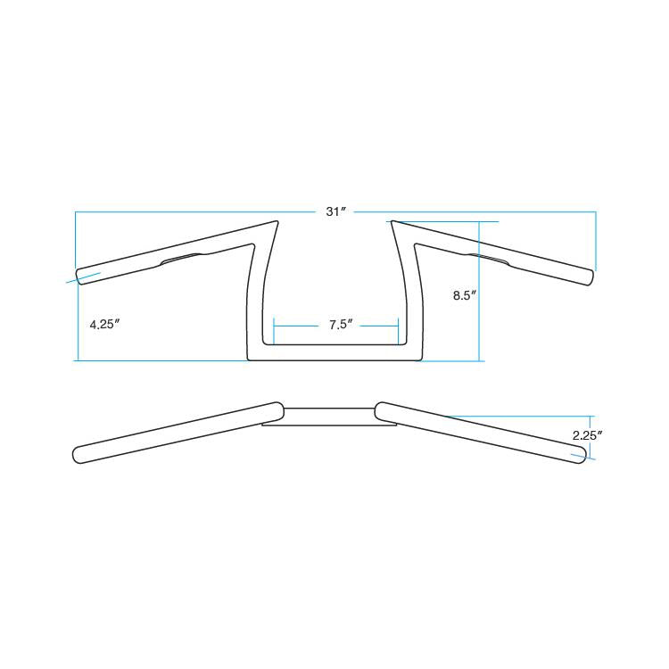 Manillar Para Harley-Davidson Biltwell Keystone XL 1" Cromado