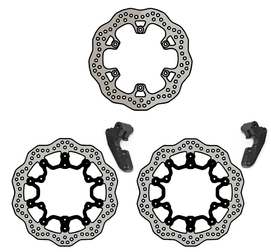 Kit 3 Discos Freno Ondulados Yamaha T-Max 500 '08-'11 NG Brake Disk Kit Wave
